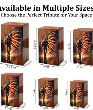 Military Wooden Cremation Urn | Wooden Urn for Human Ashes