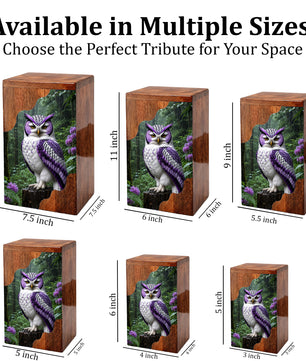 Owl Wooden Cremation Urn – Woodland Memorial Urn