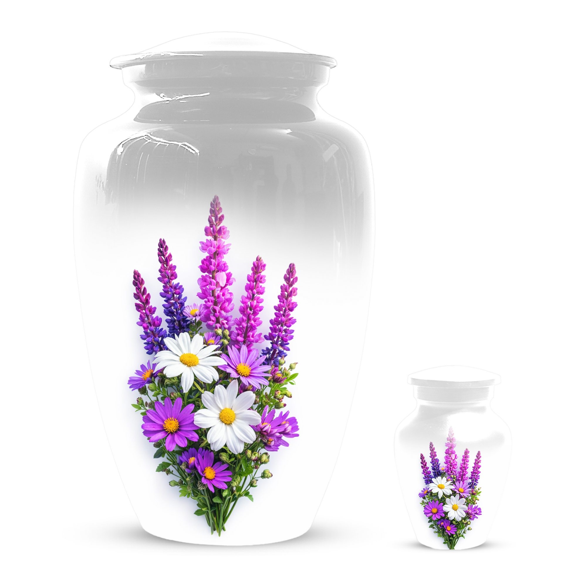 Wildflower Urn for Ashes, Custom Floral Cremation Urn for Mom