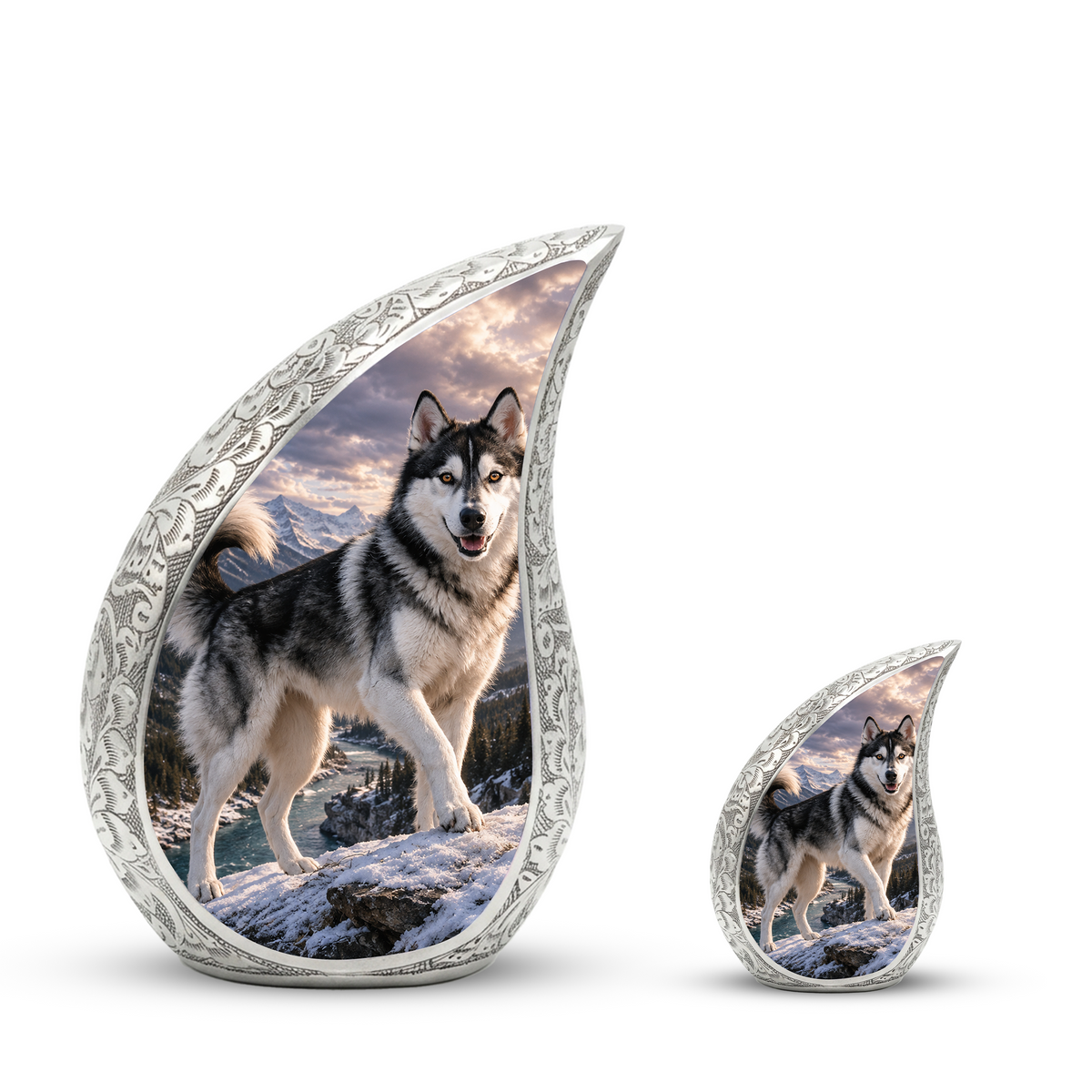 Large Husky Dog Cremation Urn - Siberian Memorial Keepsake Urns For Pet Ashes