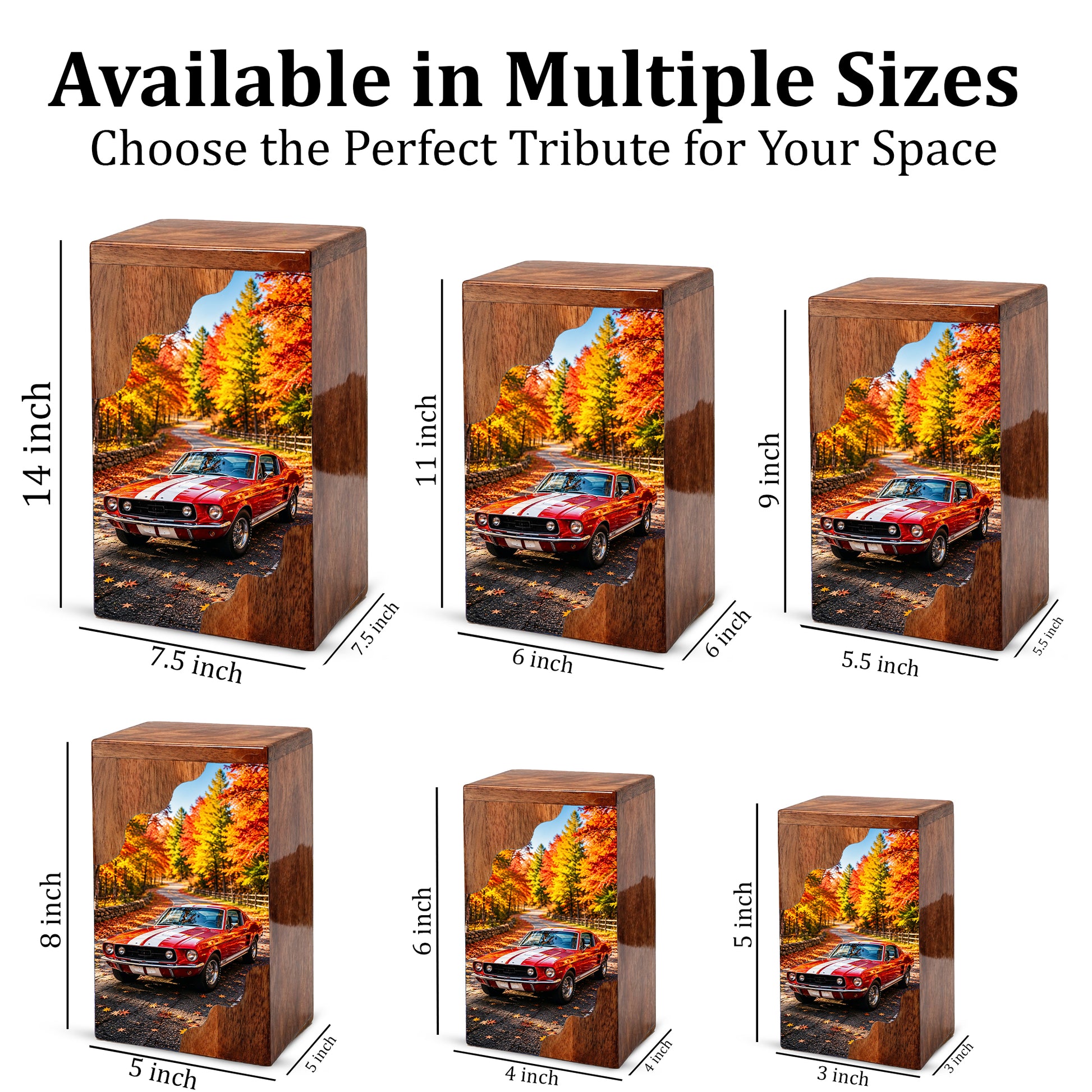 Classic Car Wooden Cremation Urn – Wooden Urn for Human Ashes