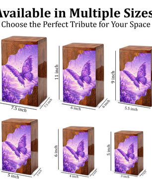 Butterfly Cremation Urn for Mom | Wooden Butterfly Urn for Human Ashes
