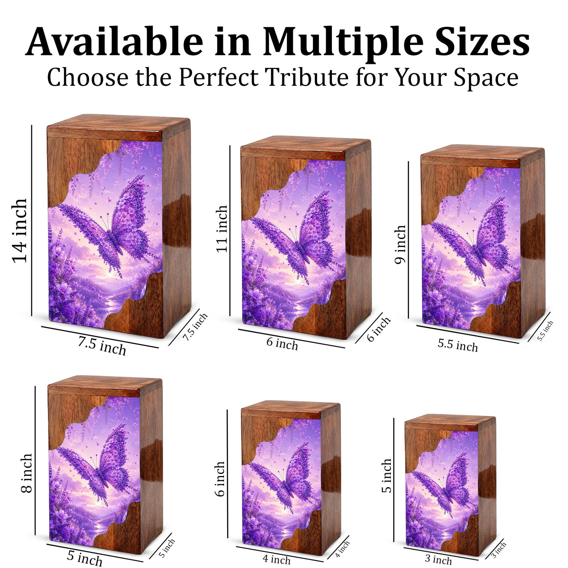 Butterfly Cremation Urn for Mom | Wooden Butterfly Urn for Human Ashes
