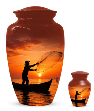 Fishing Urn for Ashes, Gone Fishing Memorial Urn