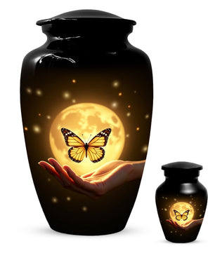 Beautiful Moon Butterfly Urn for Human Ashes | Moonlight Butterfly Cremation Urn