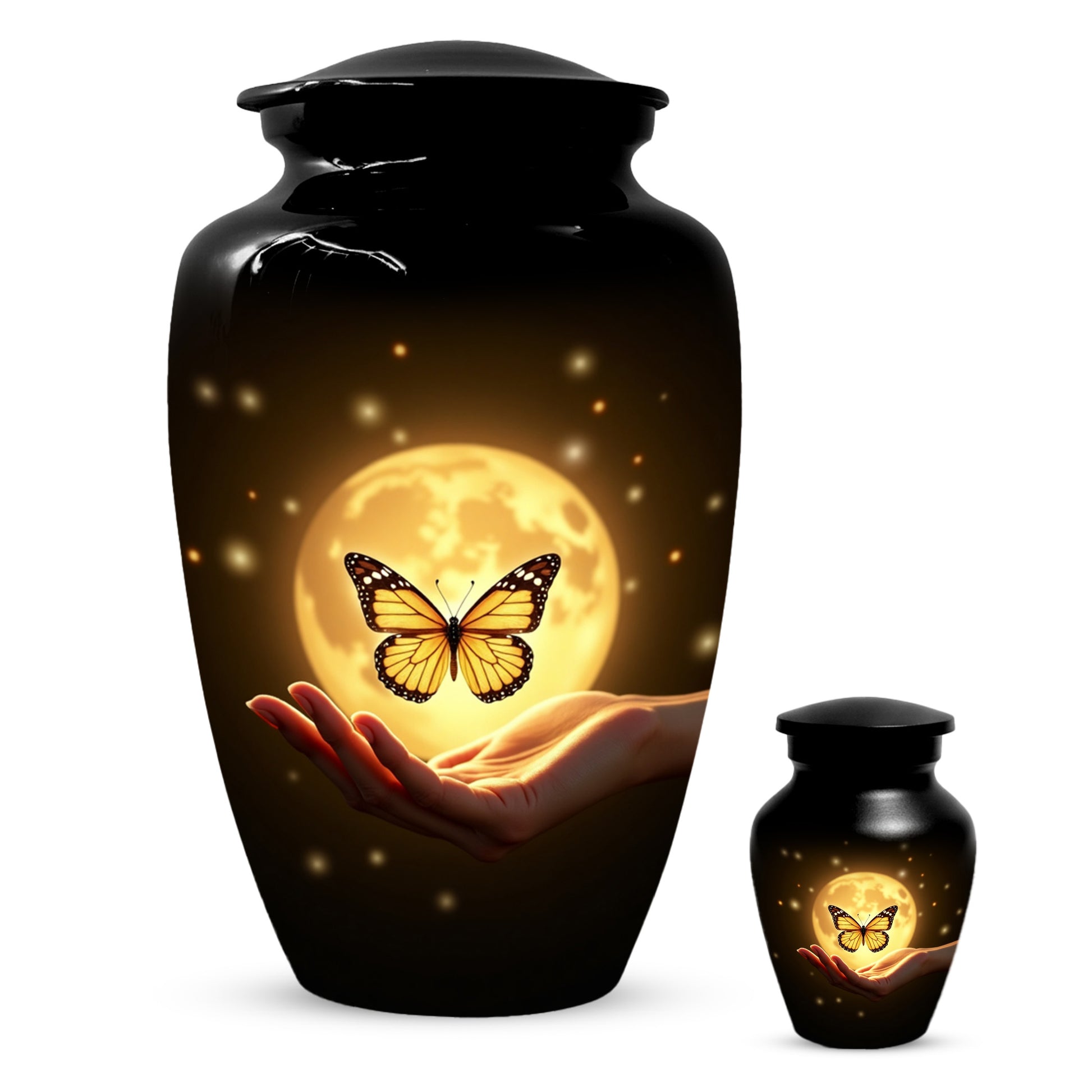 Beautiful Moon Butterfly Urn for Human Ashes | Moonlight Butterfly Cremation Urn