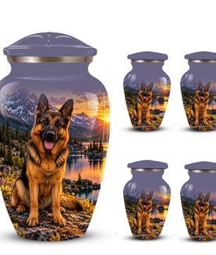 Personalized German Shepherd Cremation Urn for Ashes, Dog Memorial Urn, Custom Pet Urn