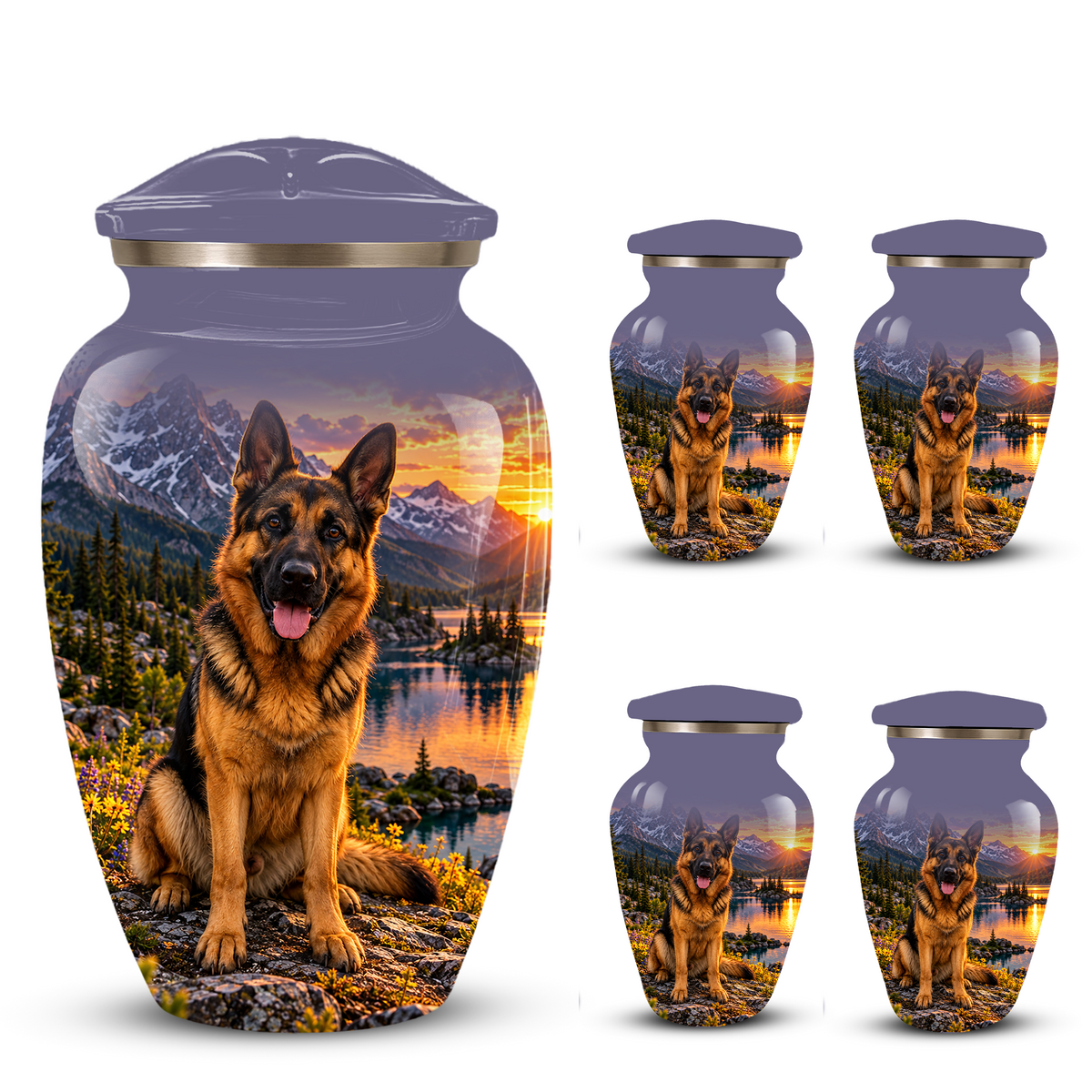 Personalized German Shepherd Cremation Urn for Ashes, Dog Memorial Urn, Custom Pet Urn