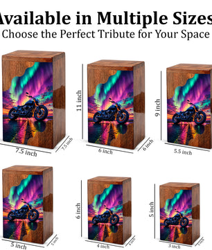 Motorcycle Wooden Cremation Urn – Wooden Urn for Human Ashes