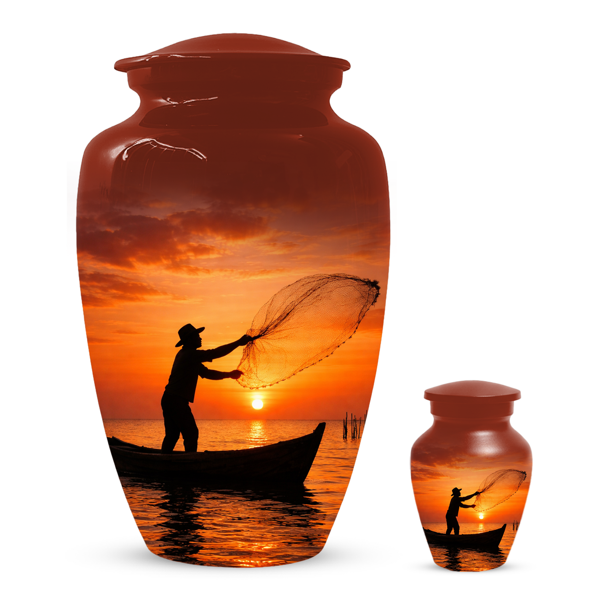 Personalized Fishing Urn for Ashes | Gone Fishing Memorial Urn