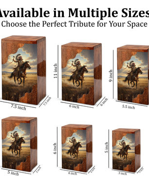 Western Cremation Urn for Dad – Custom Wooden Memorial Urn Box for Ashes