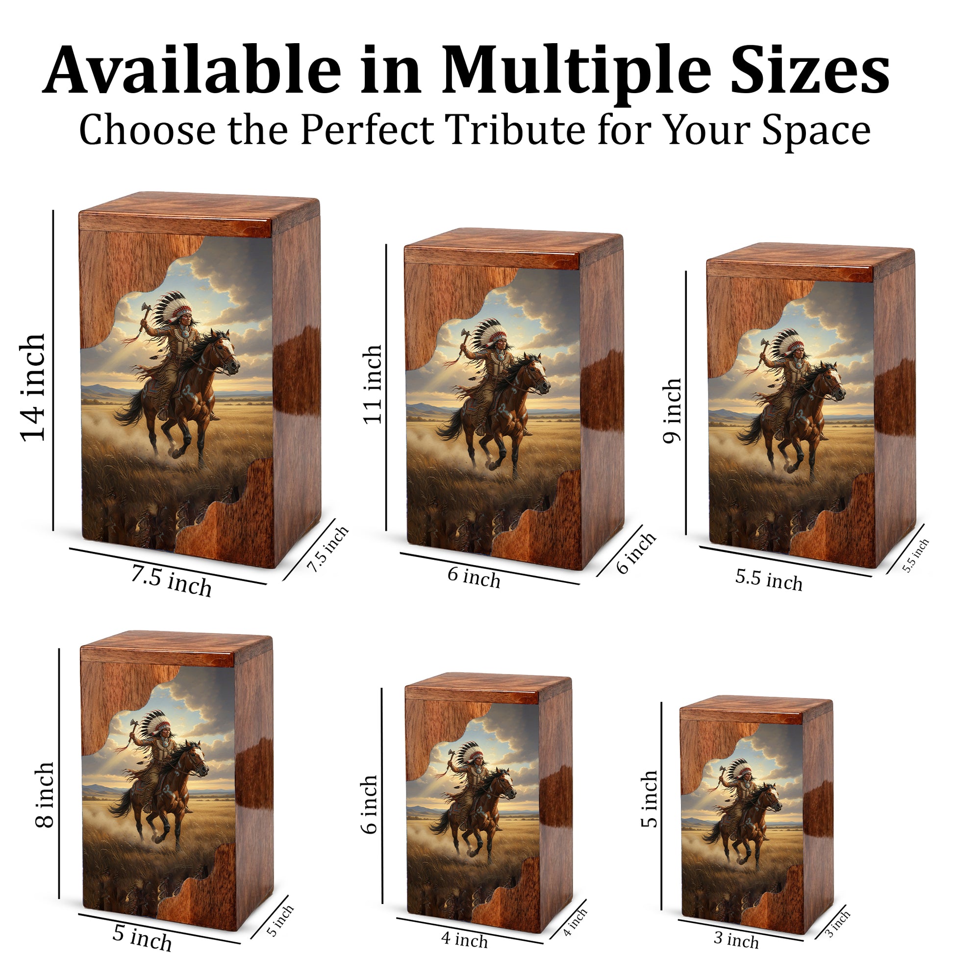 Western Cremation Urn for Dad – Custom Wooden Memorial Urn Box for Ashes