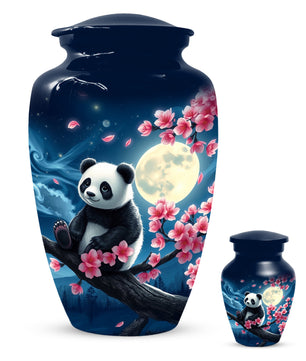 Panda Moon Urn for Ashes - Personalized Cherry Blossom Memorial for Mom | Cremation Urns for Mother