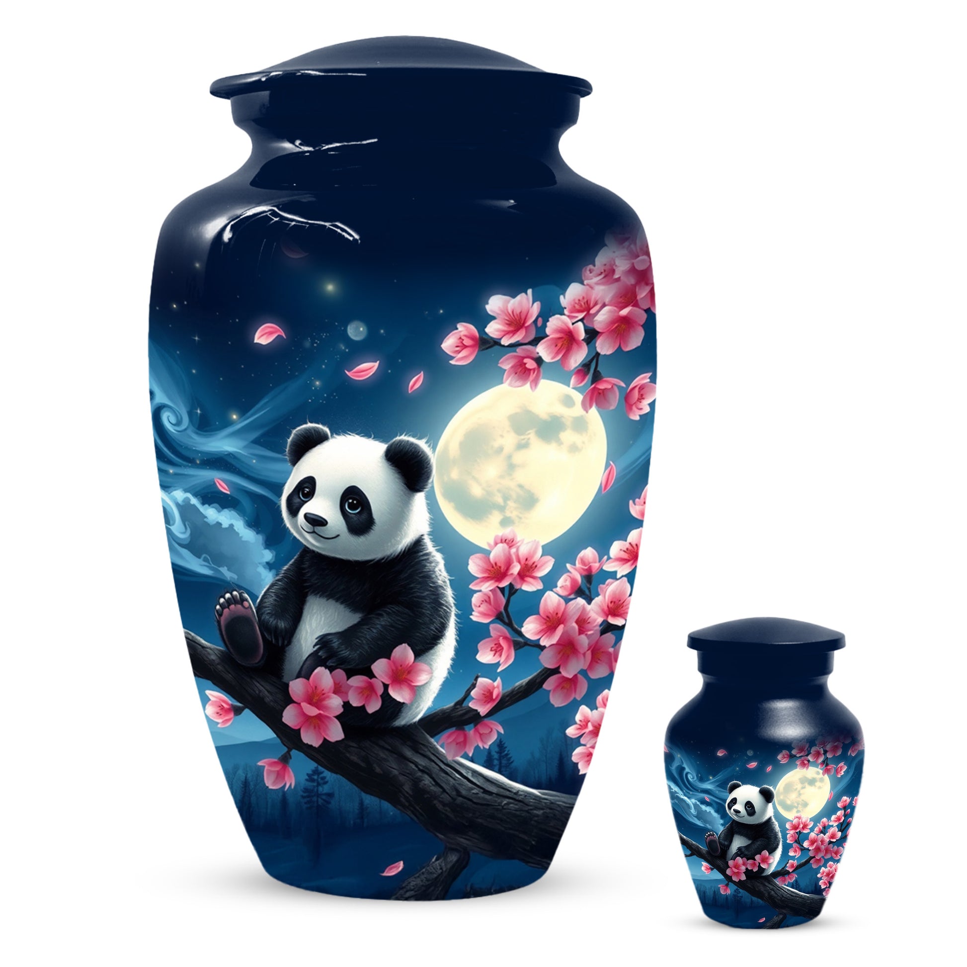 Panda Moon Urn for Ashes - Personalized Cherry Blossom Memorial for Mom | Cremation Urns for Mother