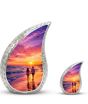 Beach Sunset Urn for Human Ashes | Ocean Sunset Cremation Urn