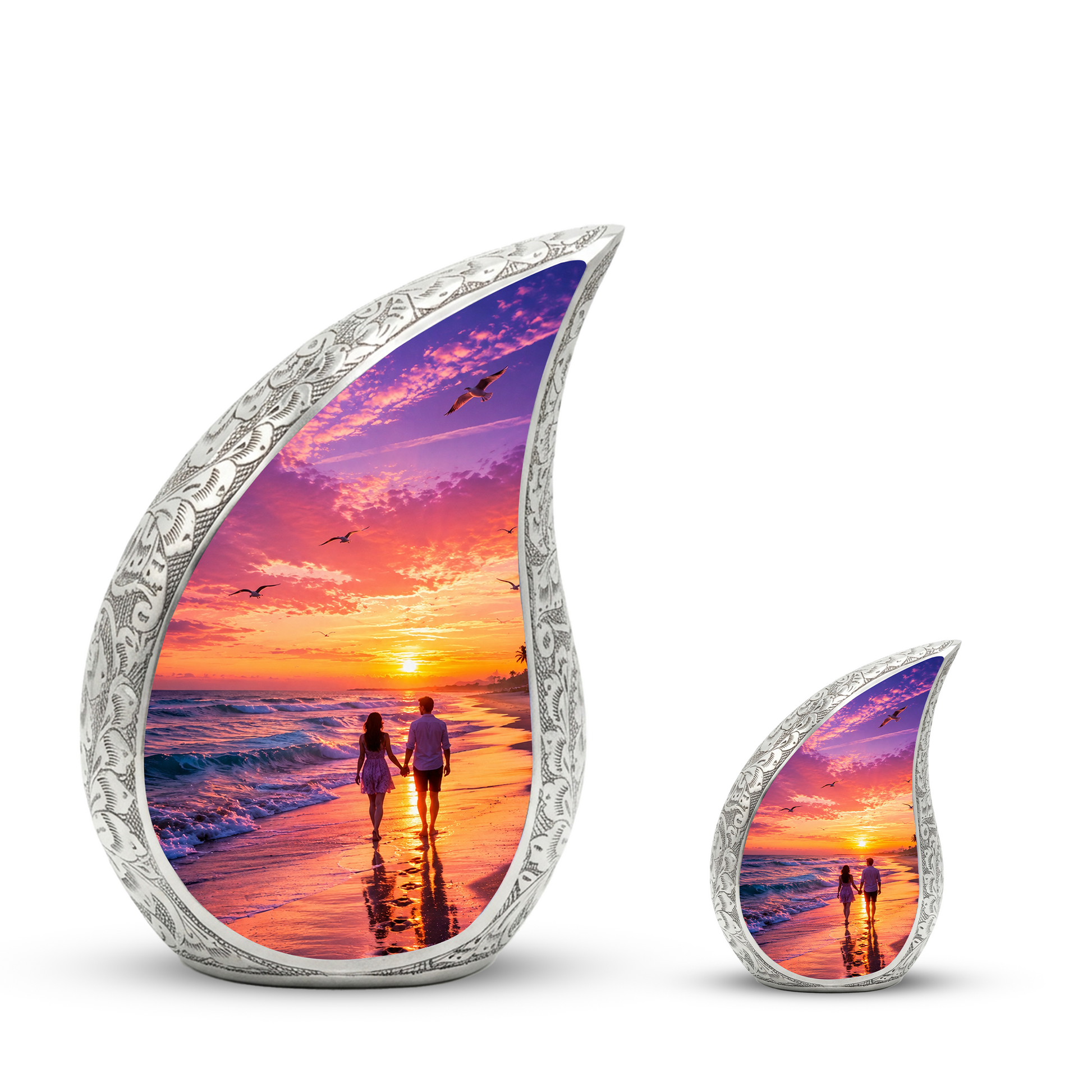 Beach Sunset Urn for Human Ashes | Ocean Sunset Cremation Urn