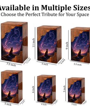 Fox Memorial Wooden Cremation Urn – Wooden Urn for Human Ashes