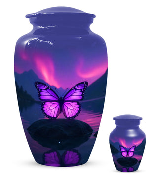 Purple Butterfly Urn for Human Ashes | Purple Butterfly Cremation Urn
