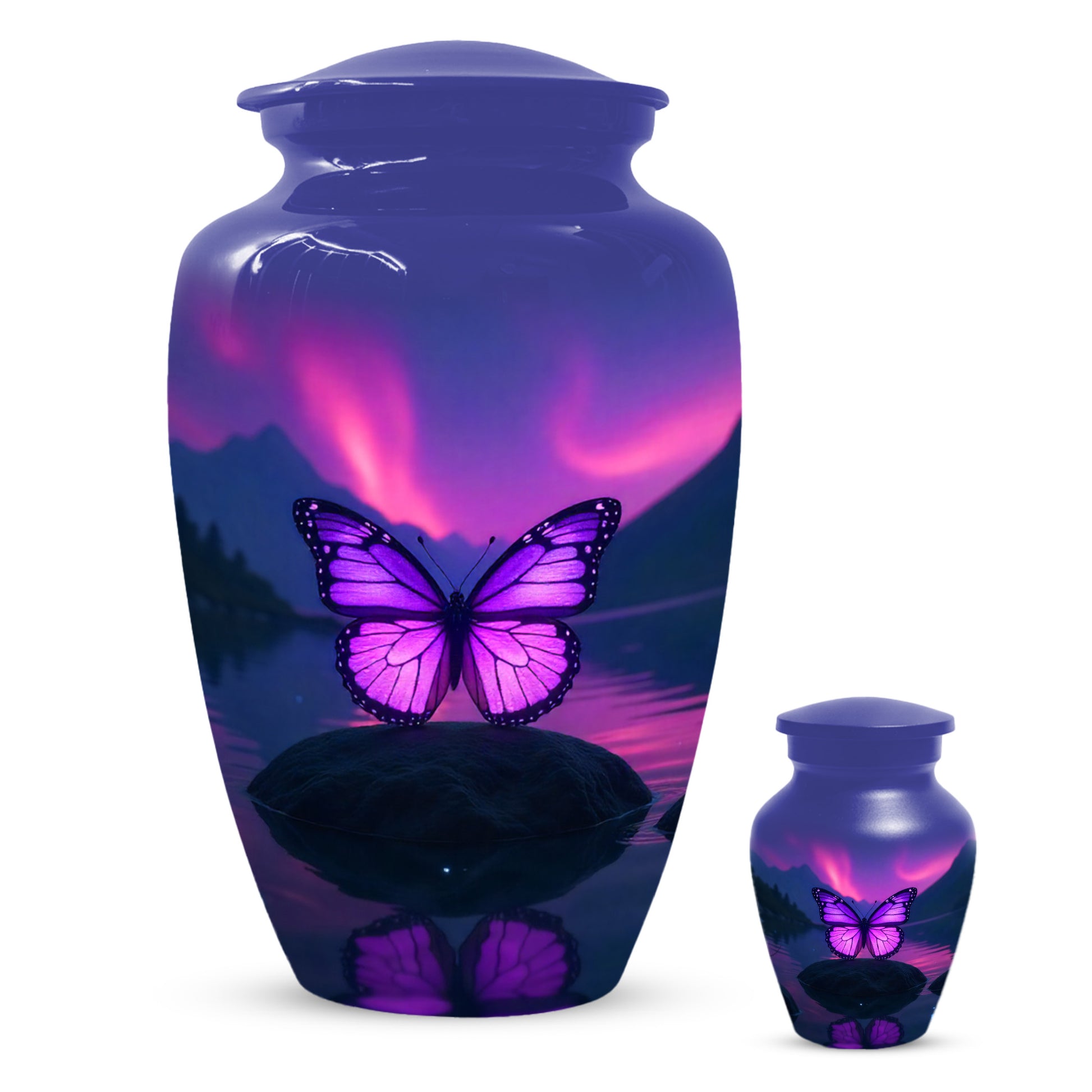 Purple Butterfly Urn for Human Ashes | Purple Butterfly Cremation Urn