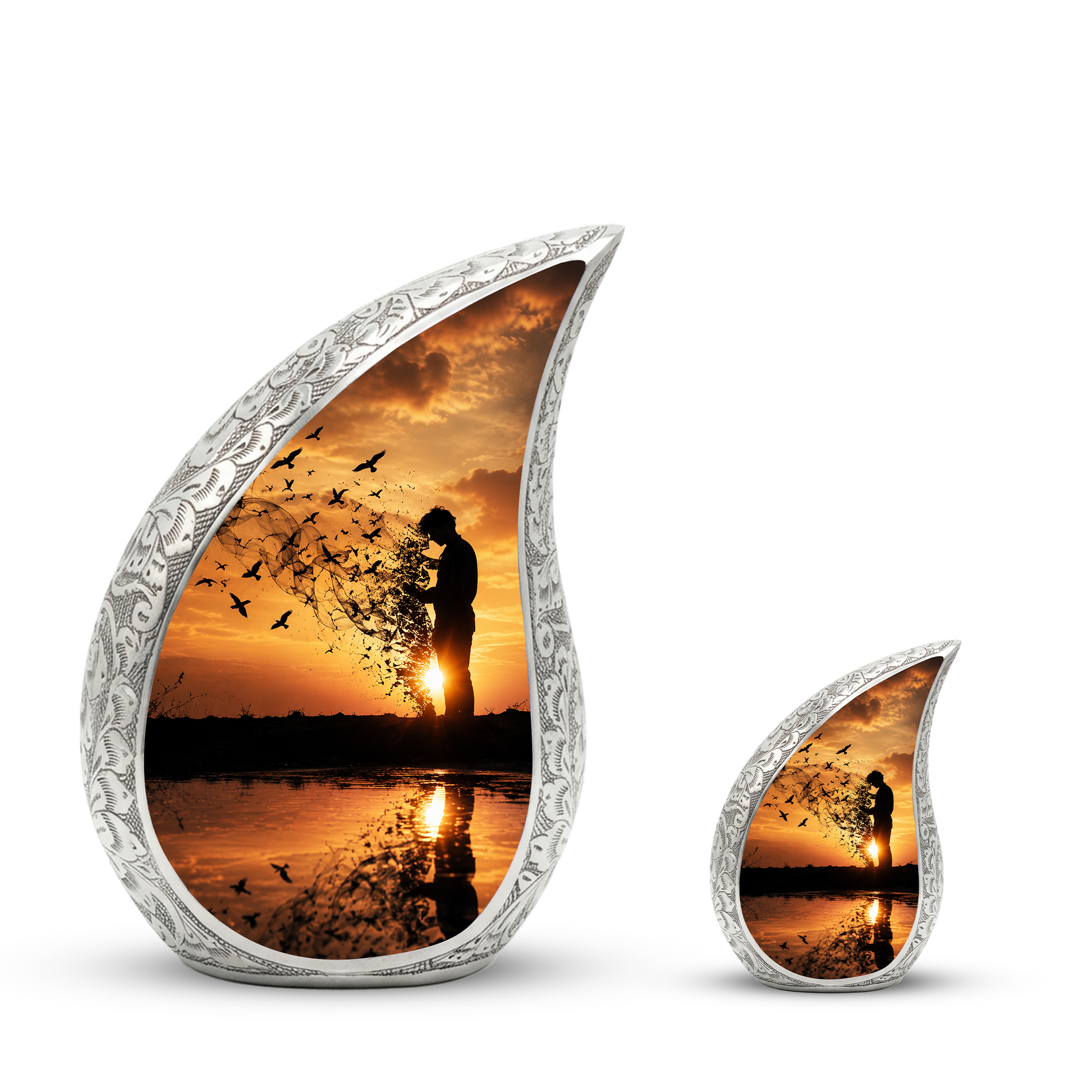 Sunset Memorial Urn for Human Ashes | Beautiful Sunset Cremation Urn