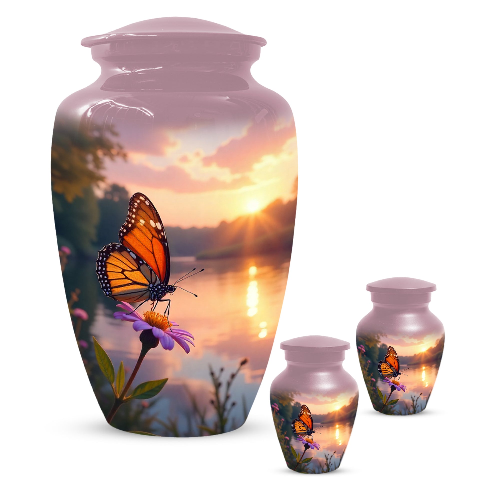 Butterfly Sunshine Urn for Human Ashes | Butterfly Sunrise Cremation Urn