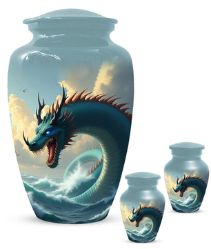 Ocean Dragon Urn for Adult Ashes – Fantasy Sea Dragon Cremation Urn | Memorial Urn