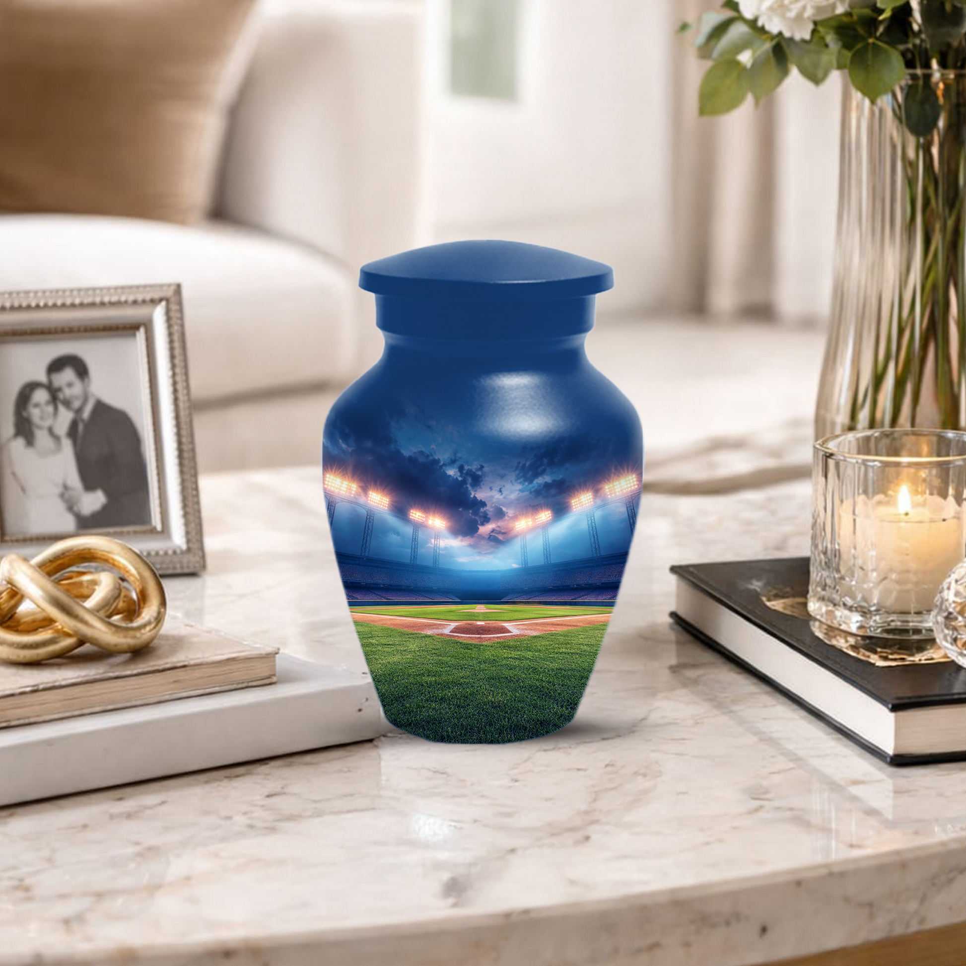 Baseball Urn for Ashes, Custom Baseball Memorial Urn, Stadium Cremation Urn