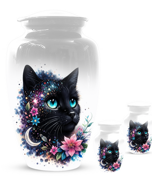 Black Cat Urn for Ashes, Custom Cat Memorial Urn, Pet Cremation Urn