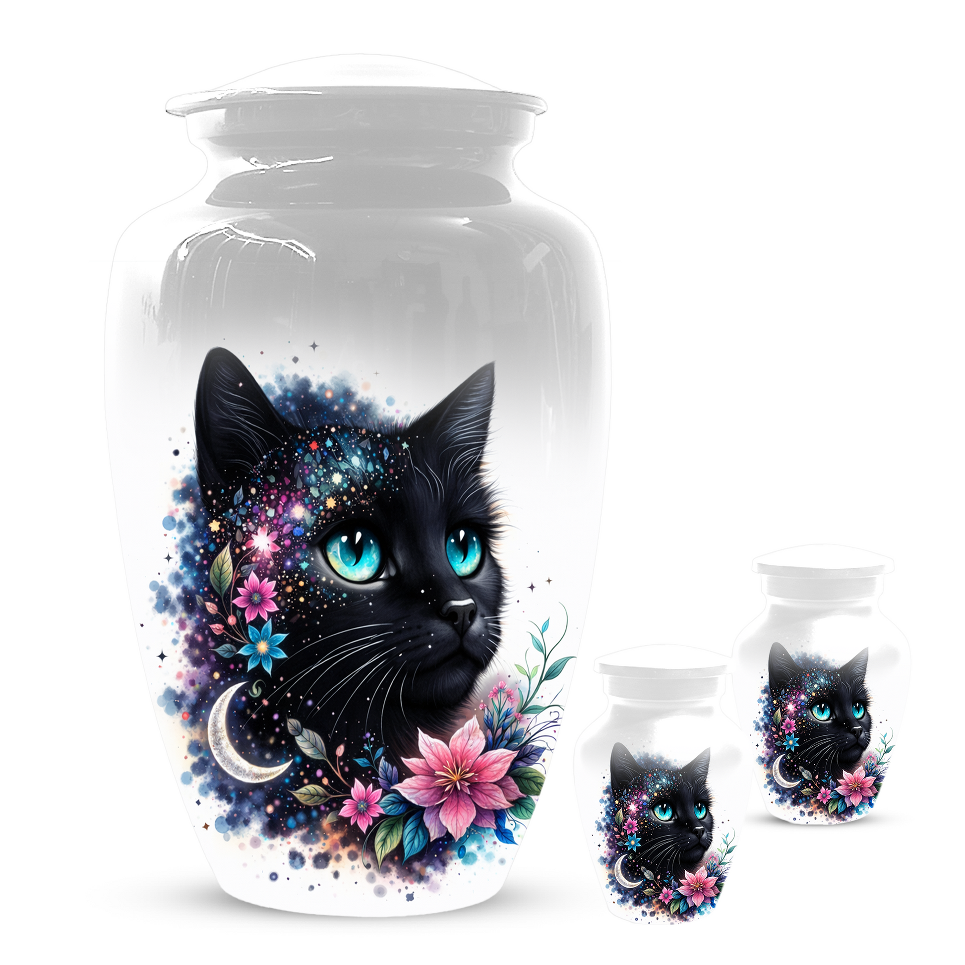 Black Cat Urn for Ashes, Custom Cat Memorial Urn, Pet Cremation Urn