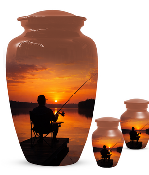 Fishing Cremation Urn for Dad | Personalized Gone Fishing Urn for Human Ashes