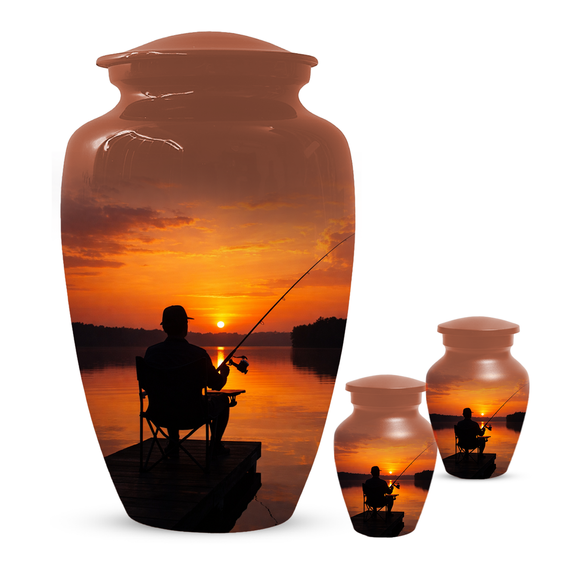 Fishing Cremation Urn for Dad | Personalized Gone Fishing Urn for Human Ashes