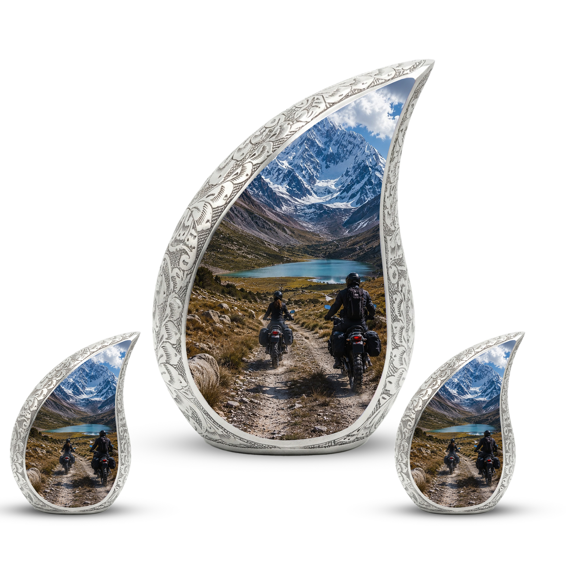 Motorcycle Rider Cremation Urn for Dad – Adventure Tribute Urn for Adult Male Ashes