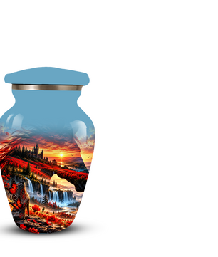 Personalized Fantasy Cremation Urn for Ashes, Red Butterfly Castle Memorial Urn, Custom Adult Urn