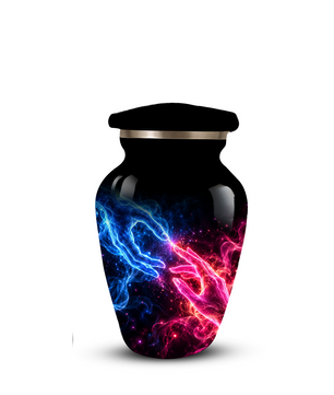 Cosmic Hands Cremation Urn for Adult Ashes, Blue and Pink Galaxy Memorial Urn, Personalized Funeral Urn for Human Ashes, Celestial Keepsake