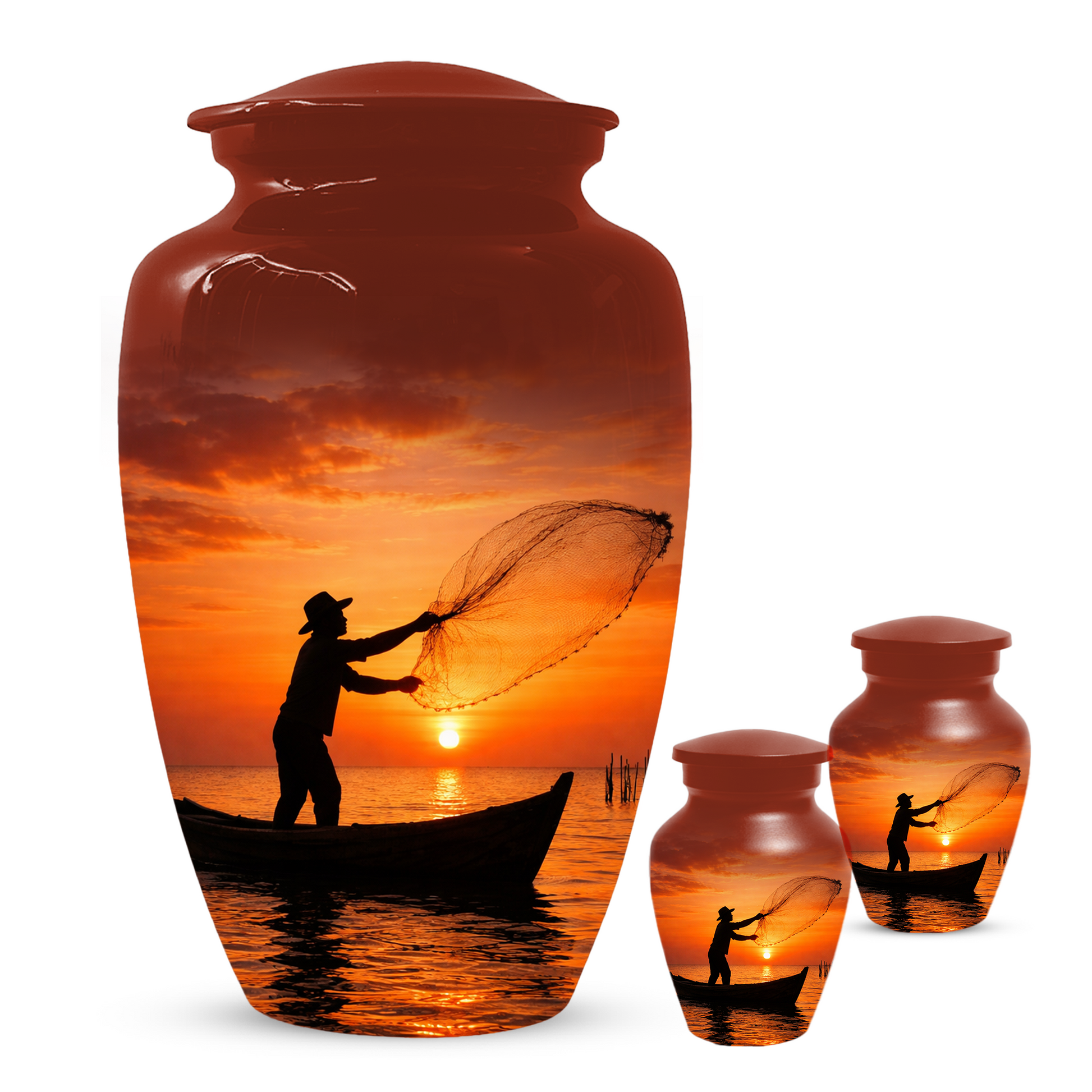 Fishing Urn for Ashes, Gone Fishing Memorial Urn