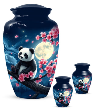 Panda Moon Urn for Ashes - Personalized Cherry Blossom Memorial for Mom | Cremation Urns for Mother