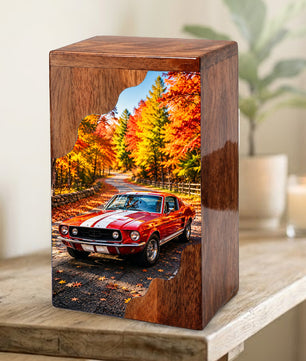 Classic Car Wooden Cremation Urn – Wooden Urn for Human Ashes