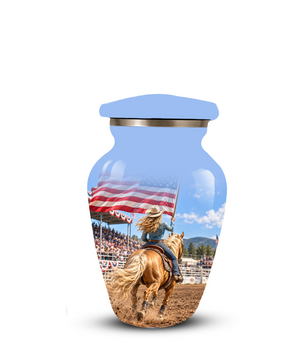 American Flag Cremation Urn – Personalized Cowgirl & Western Memorial Urn for Ashes