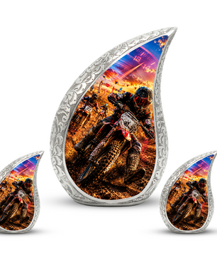Motorcycle Rider Urn for Adult Ashes | Adult Cremation Urn for Men | Motorcycle Memorial Urn