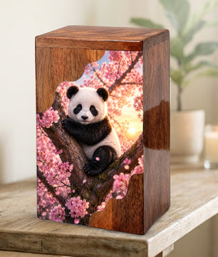 Panda Wooden Cremation Urn – Wooden Urn for Human Ashes