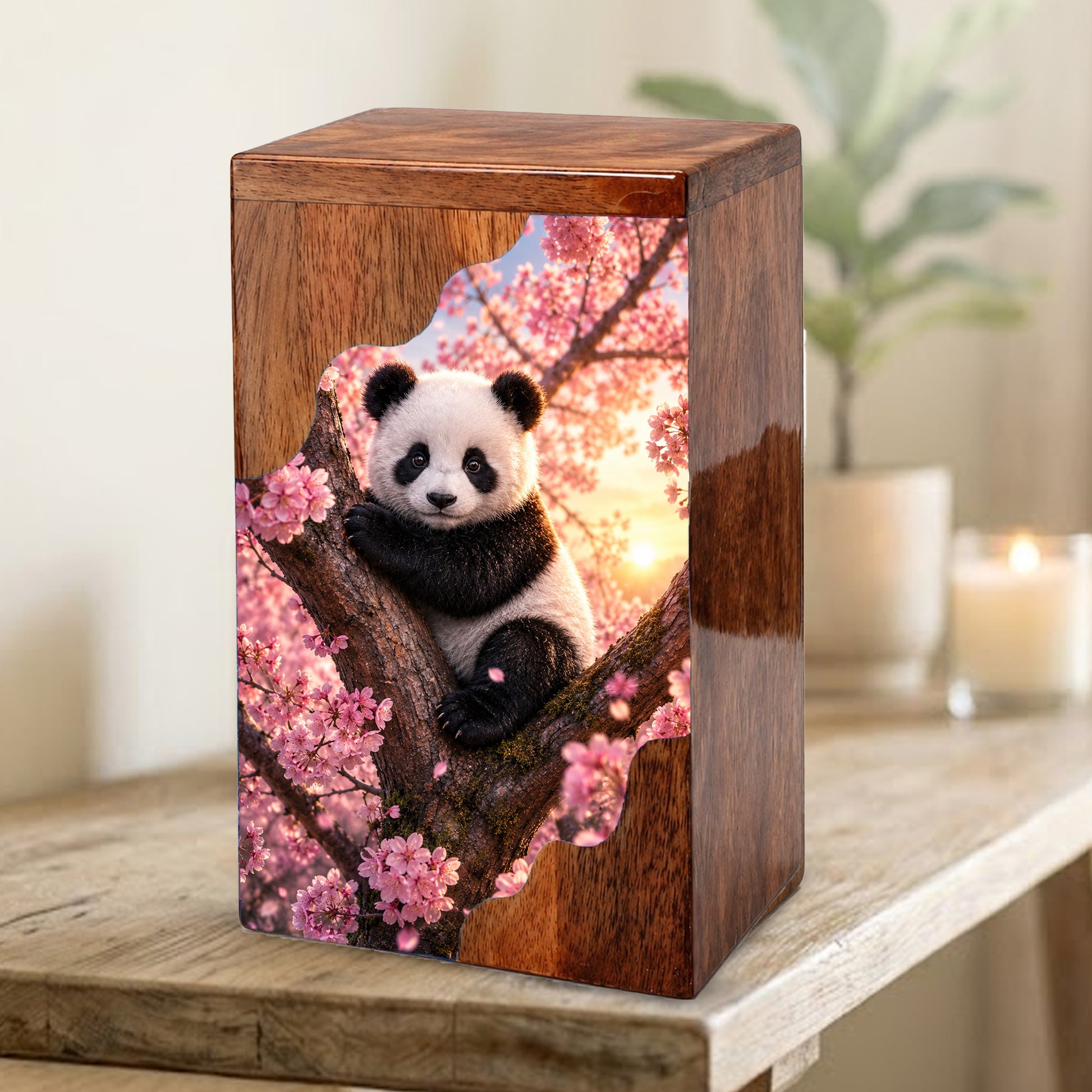 Panda Wooden Cremation Urn – Wooden Urn for Human Ashes