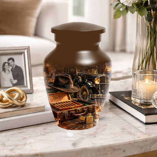 Vintage Classic Car Cremation Urn for Dad - Retro Memorial Urn for Father Ashes