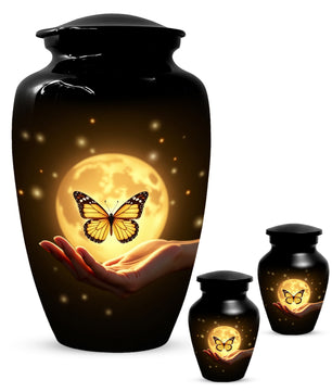 Beautiful Moon Butterfly Urn for Human Ashes | Moonlight Butterfly Cremation Urn