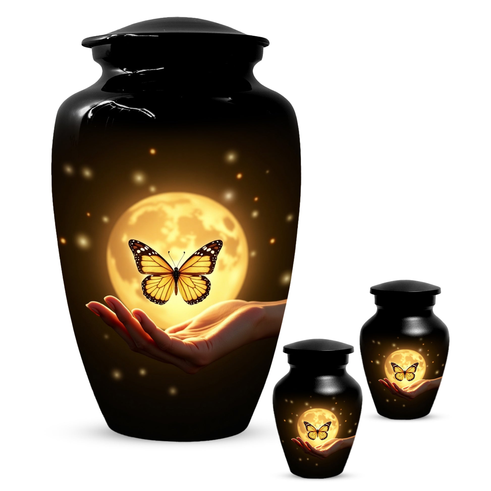 Beautiful Moon Butterfly Urn for Human Ashes | Moonlight Butterfly Cremation Urn