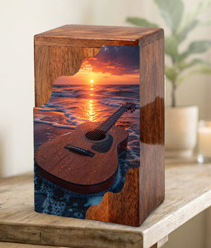 Guitar Cremation Urns for Human Ashes | Adult Urns for Ashes | Wooden Cremation Urn
