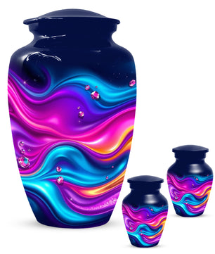Abstract Wave Urn for Dad – Custom Keepsake Cremation Urn for Ashes