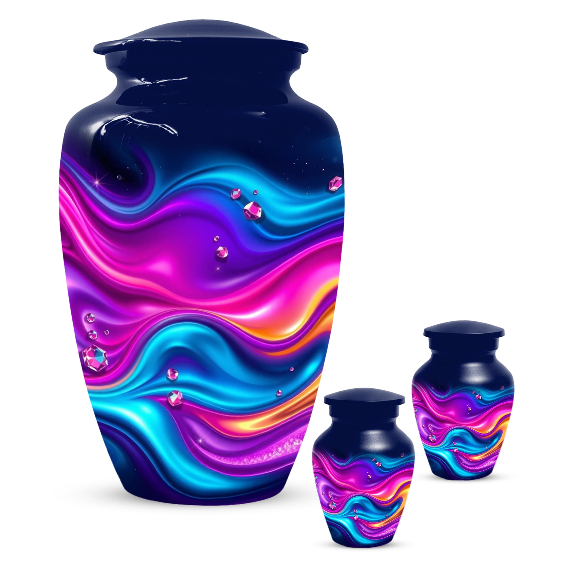 Abstract Wave Urn for Dad – Custom Keepsake Cremation Urn for Ashes