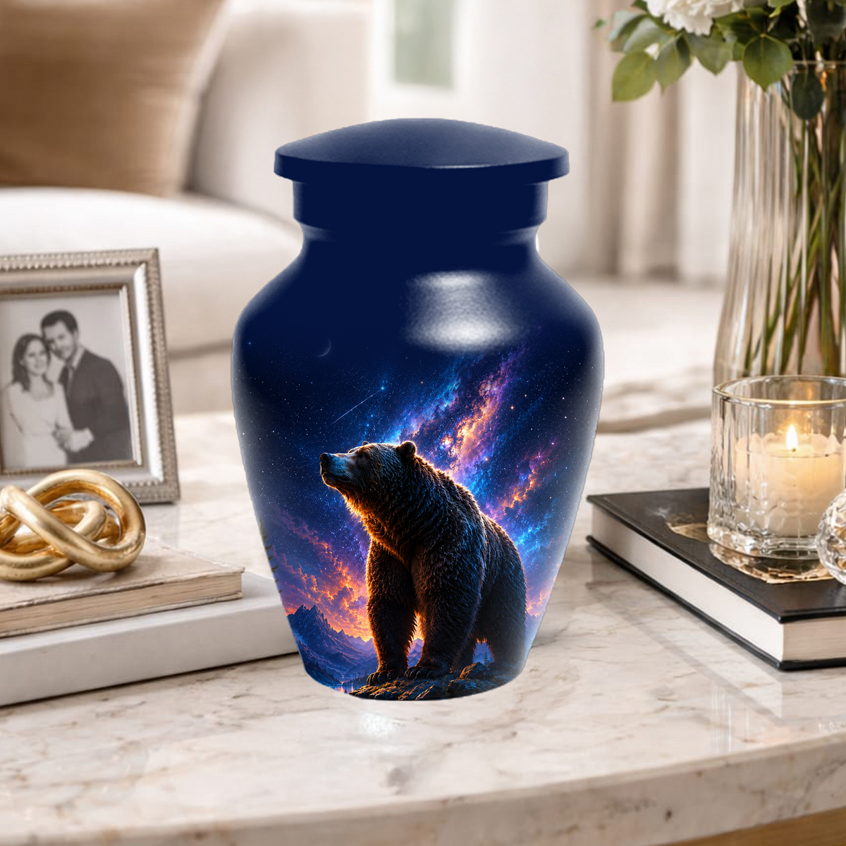 Bear Cremation Urn for Dad Ashes - Wildlife Memorial Extra Large Keepsake Urns