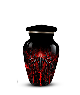 Black Spider Cremation Urn with Red Gothic Design – Adult Urn for Ashes