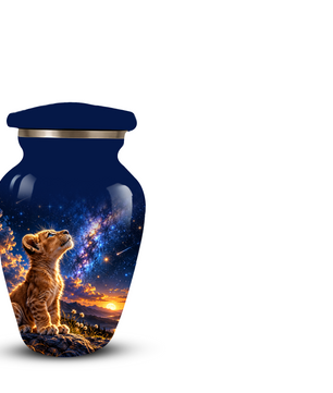 Personalized Cat Cremation Urn for Ashes, Galaxy Cat Adult Memorial Urn, Custom Pet Urn